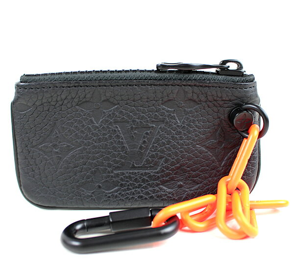 ルイヴィトン コインケース 小銭入れ ポシェットクレ モノグラムアンプラント　ブラック 新品同様　チェーン　美品　o393　【中古】
