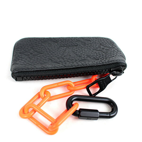 ルイヴィトン コインケース 小銭入れ ポシェットクレ モノグラムアンプラント　ブラック 新品同様　チェーン　美品　o393　【中古】