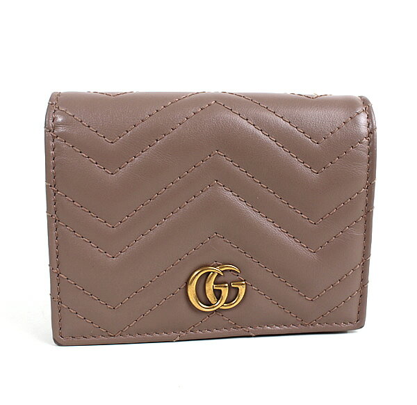 Rakuten - グッチ ミニ財布 二つ折り財布　GGマーモント　グレージュ GUCCI r025　【中古】