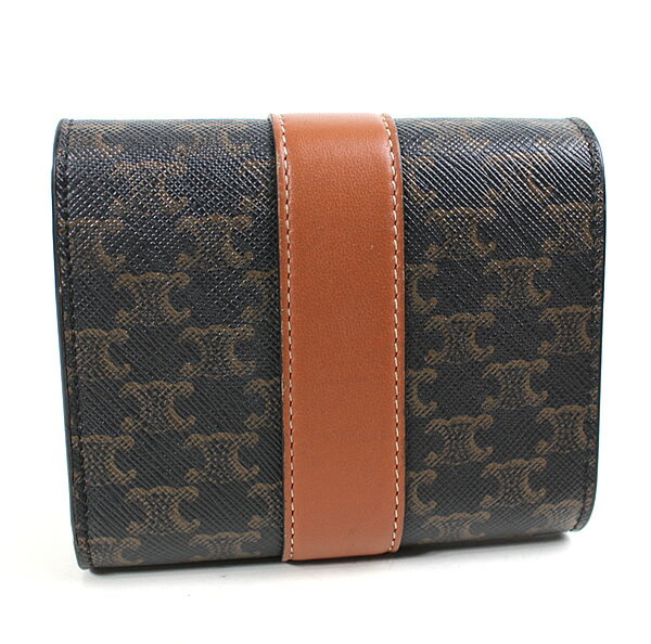 セリーヌ　三つ折り財布　ミニ財布　ブラウン　CELINE　極美品　財布　r323 【中古】