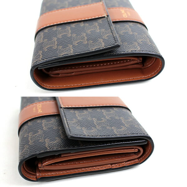 セリーヌ　三つ折り財布　ミニ財布　ブラウン　CELINE　極美品　財布　r323 【中古】