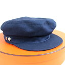 エルメス　セリエ キャスケット　HERMES　デニム　ネイビー　サイズ58　帽子 レディース　コットン　綿　美品　ハット　r438
