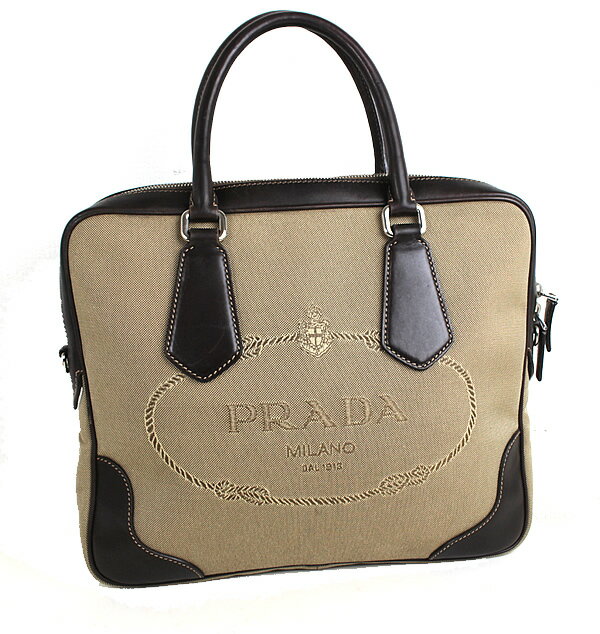 プラダ トートバッグ ハンドバッグ　ナイロン 茶　ブラウン　美品　PRADA　r179 【中古】