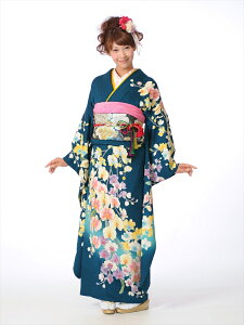 振袖 レンタル 振袖レンタルフルセット(2月-12月上旬)8AC91 着物 結婚式 結納 卒業式 お茶席 貸衣装 緑地 胡蝶蘭 155cm-173cm位まで 足袋プレゼント 振り袖 レンタル通販セール