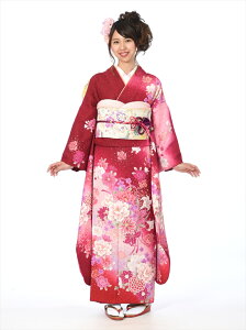 振袖 レンタル 振袖レンタルフルセット(2月-12月上旬)8AC148 結納 卒業式 結婚式 貸衣装 振袖レンタル 着物レンタル レンタル着物 赤地 ユリ 牡丹 153cm-159cm位まで 振り袖 レンタル通販