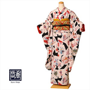 【レンタル】京都岡重 振袖レンタルフルセット8SACB-30 振袖 レンタル 成人式 1月 貸衣装 振袖レンタル 着物レンタル レトロ アンティーク 貴婦人 黒 150cm-168cm位まで 足袋プレゼント 往復送料無料キャンペーン