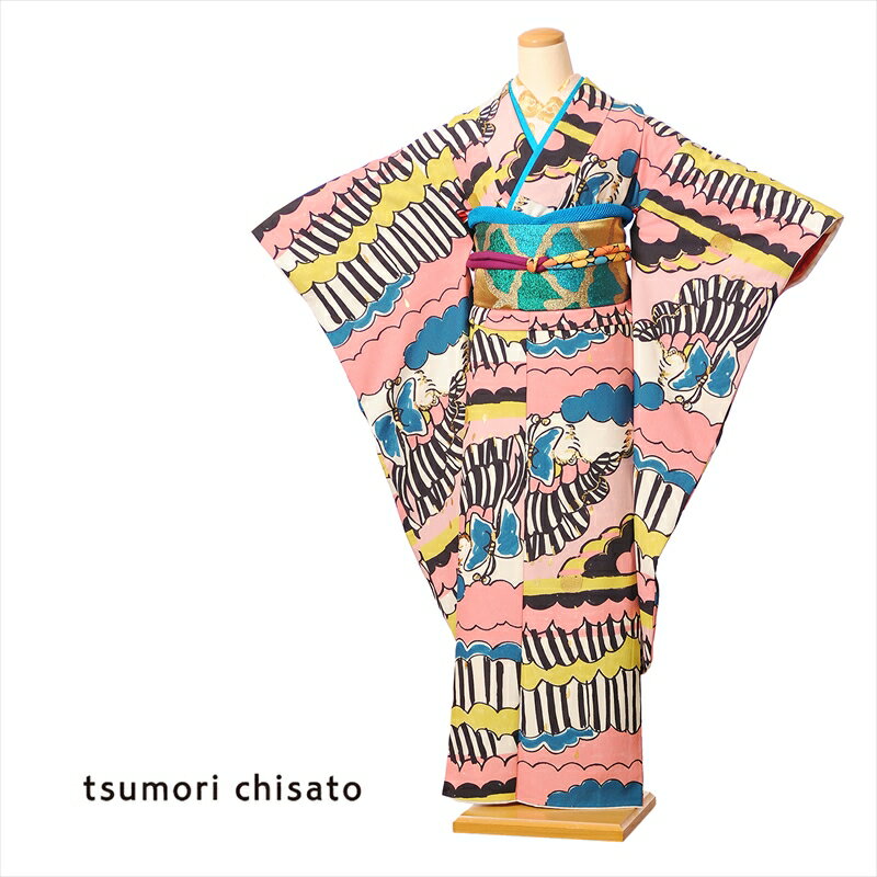 楽天宅配レンタル衣裳アイビス【レンタル】tsumori chisato ツモリチサト 振袖レンタルフルセット8SACB-82 レンタル着物 振袖 レンタル 成人式レンタル 成人式 1月 貸衣装 振袖レンタル 着物レンタル トロンプルイユフリル ピンク 150cm〜168cm位まで 足袋プレゼント 往復送料無料