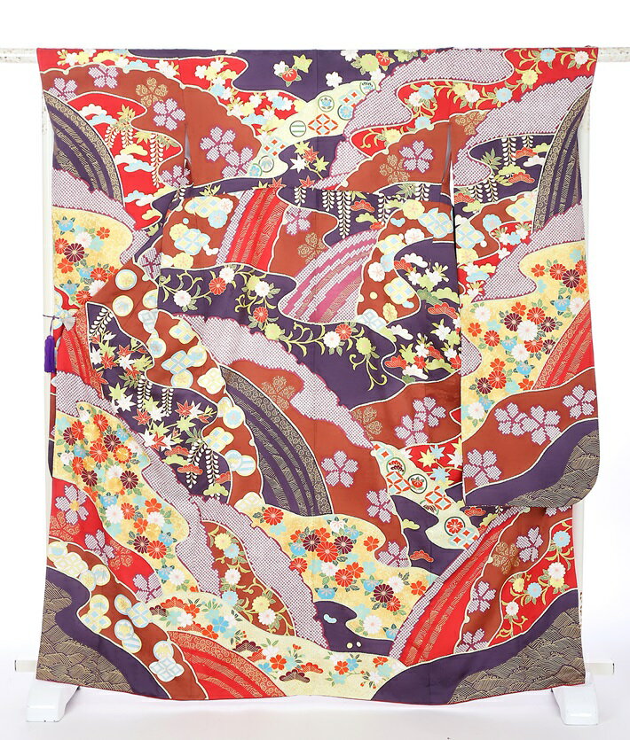振袖 レンタル フルセット 8SAC-662 成人式 振袖レンタル 1月 伝統古典 慶長 雪輪取り 153cm〜170cm位まで 足袋プレゼント 振り袖 レンタル 二十歳のつどい 2