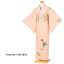 【レンタル】 ツモリチサト tsumori chisato 着物レンタル 訪問着 レンタル レンタル着物 レンタル訪問着 着物 フルセット サーモンピンク アネモネ ネコモチーフ 付下げ訪問着レンタルフルセット 149cm～167cm位まで 足袋プレゼント 8AD81