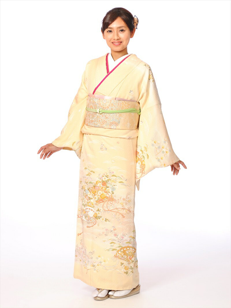 【レンタル】 訪問着 レンタル 正絹訪問着レンタルフルセット8AD119 レンタル訪問着 正絹 149cm~166cm位まで 足袋プレゼント ほうもんぎ ホウモンギ