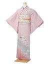 【レンタル】 訪問着 レンタル フルセット レンタル訪問着 着物レンタル 着物セット レンタル着物 ママ着物 きものレンタル 和服 正絹 ピンク たたき染め ヴィンテージ風 150cm~170cm位まで 足袋プレゼント 8AD467