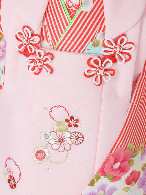 【レンタル】 七五三 着物 3歳 被布 七五三レンタル 女児被布セットAP3126 女の子七五三 レンタル七五三 753レンタル 被布セット 三才 3才 女児 貸衣装 結婚式 赤白縞 ストライプ 三歳女の子 往復送料無料