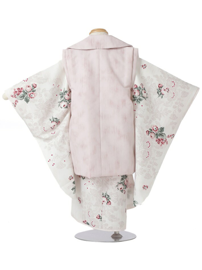 【レンタル】JILLSTUART 七五三 被布 着物 3歳 七五三レンタル 女児被布セットAP3226 ジルスチュアート 女の子七五三 レンタル七五三 753レンタル 被布セット 三才 3才 女児 三歳女の子 染に刺繍 くすみピンク被布 往復送料無料 2