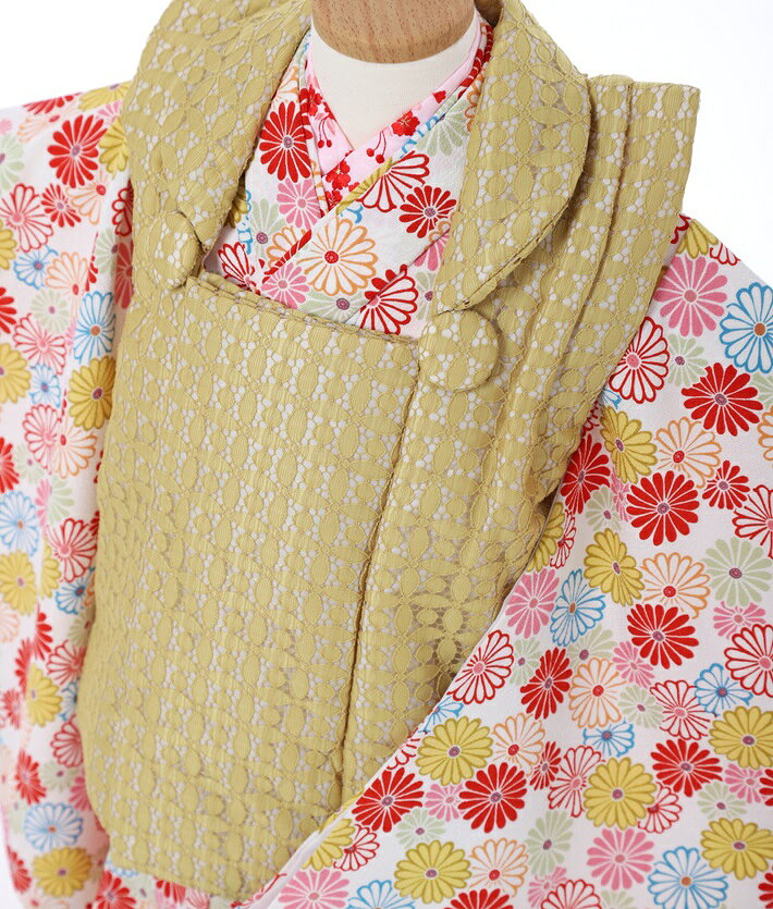 【レンタル】 七五三 着物 3歳 被布 七五三レンタル 女児被布セットAP3258 女の子七五三 レンタル七五三 753レンタル 被布セット 三才 3才 女児 貸衣装 結婚式 菊づくし レトロ からし色被布 三歳女の子 着物レンタル 宅配 往復送料無料