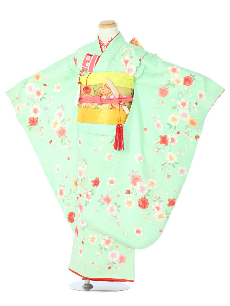 【レンタル】七五三レンタル高級正絹 七歳女児七五三AP7124 七五三着物 女の子七五三 レンタル七五三 753レンタル 緑 七五三 着物レンタル 7歳 七歳 7歳女の子 往復送料無料