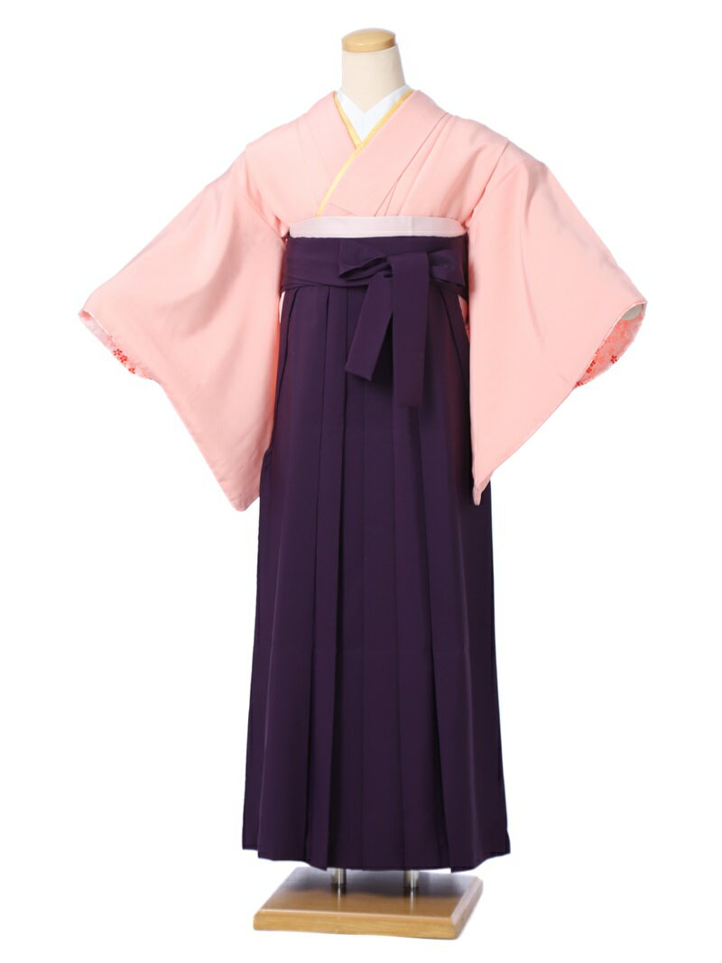 【レンタル】先生向き 卒業式 袴 レンタル セット(DK149)大人 女 レディース 袴セット 卒園式 着物レンタル ハカマ はかま rental ピンク 紫袴 保育士 小袖 着物 フルセット 対応身長158～163cm 足袋プレゼント 往復送料無料