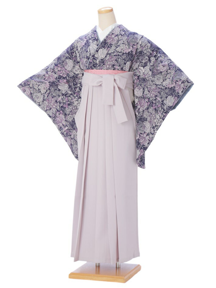 【レンタル】 卒業式 袴 レンタル セット(AG181) Raffine ラフィネ 袴レンタル 大人 女 レディース 袴セット 着物レンタル ハカマ はかま 紫 薄紫袴 2尺袖 二尺袖 着物 フルセット 対応身長163～168cm 足袋プレゼント 往復送料無料