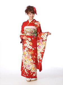 【レンタル】振袖レンタルフルセット(2月-12月上旬)8AC131 振袖 結婚式 結納 卒業式 レンタル 貸衣装 振袖レンタル 着物レンタル レンタル着物 赤地 桜 153cm-165cm位まで 足袋・肌着プレゼント 往復送料無料通販