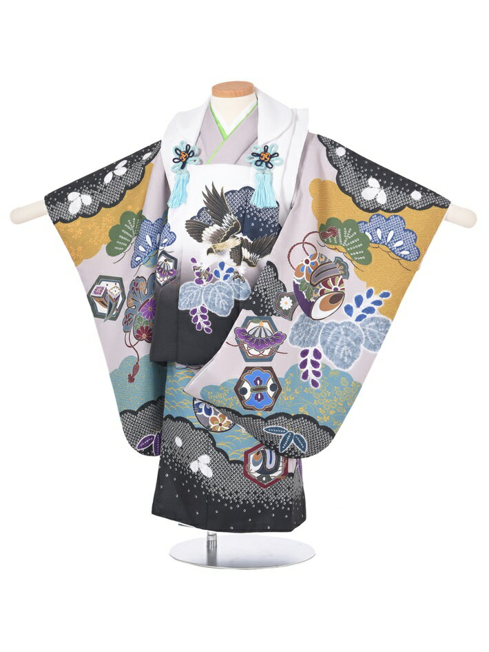 七五三レンタルについて［七五三レンタル］ ■素材：ポリエステル100％ ■身丈：76cm　肩裄：41cm　袖丈：57cm 3歳の標準サイズに調整済みです。 身長90cm〜100cm位 ※簡単なサイズ調整（腰紐にて）が必要な場合があります。【セット内容】 着物、被布コート、襦袢、草履、足袋、腰紐 【レンタル期間】 レンタル期間は3泊4日となります。 基本ご利用日2日前にお届けになります。