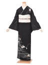 訪問着 レンタル レンタル着物 着物レンタル 夏用正絹訪問着レンタルフルセット8DT07 絽の着物 夏用訪問着 結婚式 パーティ 夏 駒絽 7月~9月上旬 黒 葡萄唐草 蔦150cm~170cm位まで 足袋プレゼント