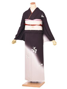 【レンタル】 訪問着 レンタル 正絹訪問着レンタルフルセット8AD568 レンタル訪問着 正絹 お呼ばれレンタル 濃紫 刺繍 教会 チャペルウェディング 150cm~170cm位まで 足袋プレゼント