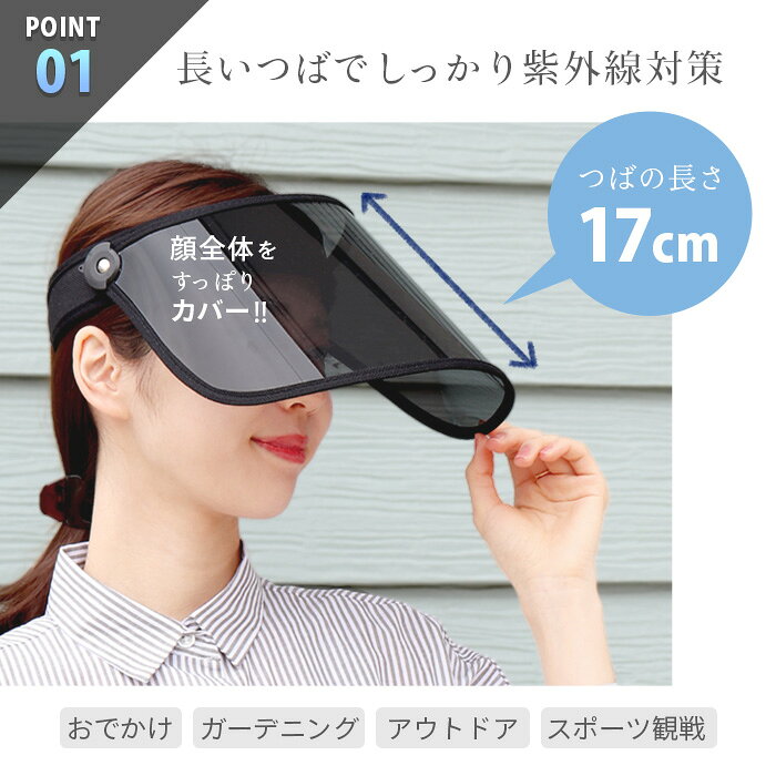 サンバイザー UVカット 角度調整可能 可動式 ワイド ポリカーボネート メッシュ つ...