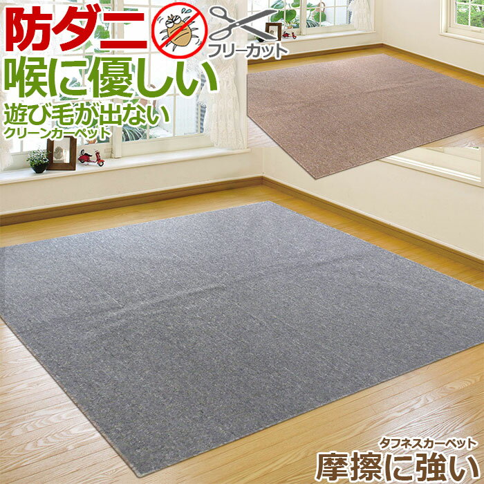 樂天商城 - カーペット ラグ 国産 2畳 176×176cm 江戸間 オールシーズン 防ダニ 抗菌 ラグマット ホットカーペット対応 無地 喉に優しい クリーン 摩擦に強い 床暖対応 フリーカット アイコン 寒さ対策 二畳 【九州/北海道/沖縄追加送料有】 / ループ /