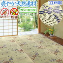 い草 カーペット ラグ 4.5畳 261×261cm ござ オーダー カット加工 藺草 ゴザ クール 防ダニ 防カビ 抗菌 花柄 ブーケ かわいい 天然素材 自然素材 四畳半 アイコン 【九州/北海道/沖縄追加送料有】 / 花藺 /