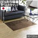 訳あり【A】 ラグ 洗える 90×120cm 滑り止め付 消臭 無地 1畳 ラグマット シャギー ペットマット フロアマット 足元 室内 犬 猫 ブラウン グレ...