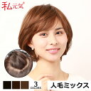 【返品交換OK!送料無料】人毛 フルウィッグ ウィッグ ミディアム 医療用ウィッグ 女性 かつら ミセス 通気性 夏 私元気JH50M009