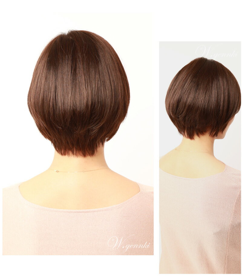 人毛 フルウィッグ ウィッグ ショート ボブ 医療用ウィッグ 女性 かつら ミセス 通気性 夏 私元気 Jh30s009k 私元気ウィッグ かつら専門店