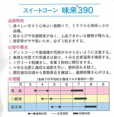 トウモロコシ パイオニアエコサイエンス 大袋 とうもろこし 00粒 スイートコーン 種 味来390 第1位獲得