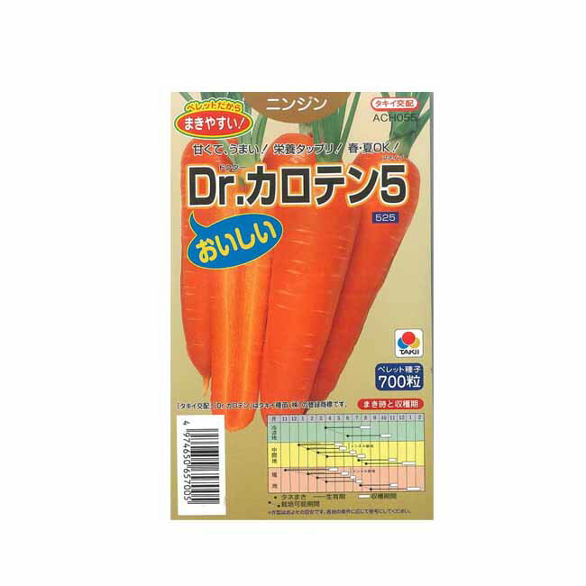 タキイ種苗 ニンジン 種 Dr.カロテン5 ペレット700粒