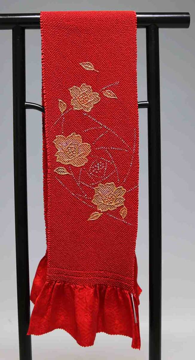 振袖用正絹総絞り帯揚げ 四つ巻き エバース染 T7522 クリックポスト発送 送料無料