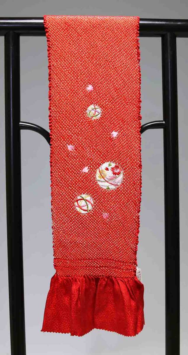 お買い得 七五三子供用正絹総絞り帯揚げ 極上品 T8611 訳あり品 クリックポスト発送 送料無料