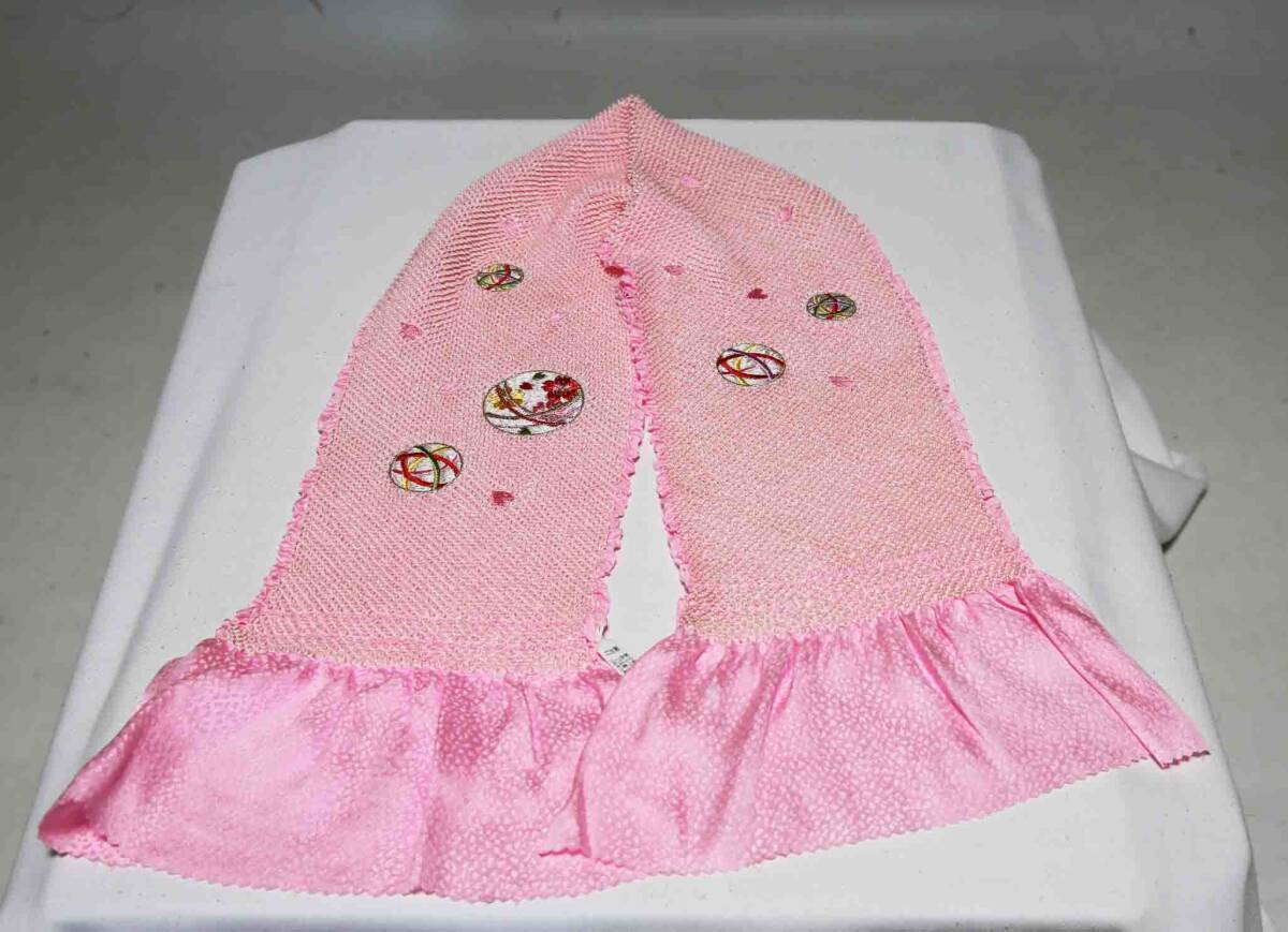 お買い得 七五三子供用正絹総絞り帯揚げ 極上品 T8613 訳あり品 クリックポスト発送 送料無料