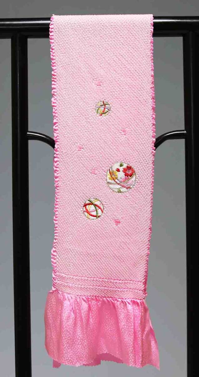 お買い得 七五三子供用正絹総絞り帯揚げ 極上品 T8624 訳あり品 クリックポスト発送 送料無料