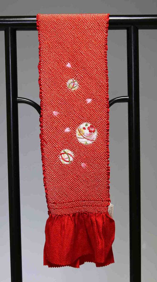 お買い得 七五三子供用正絹総絞り帯揚げ 極上品 T8616 訳あり品 クリックポスト発送 送料無料