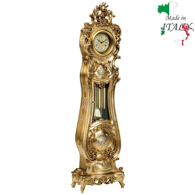 【クーポン配布中★ブラックフライデーSALE】 Italia F.lli Consonni アンティーク 調 ブリリアントROCOCOゴールドホールクロックロコ...