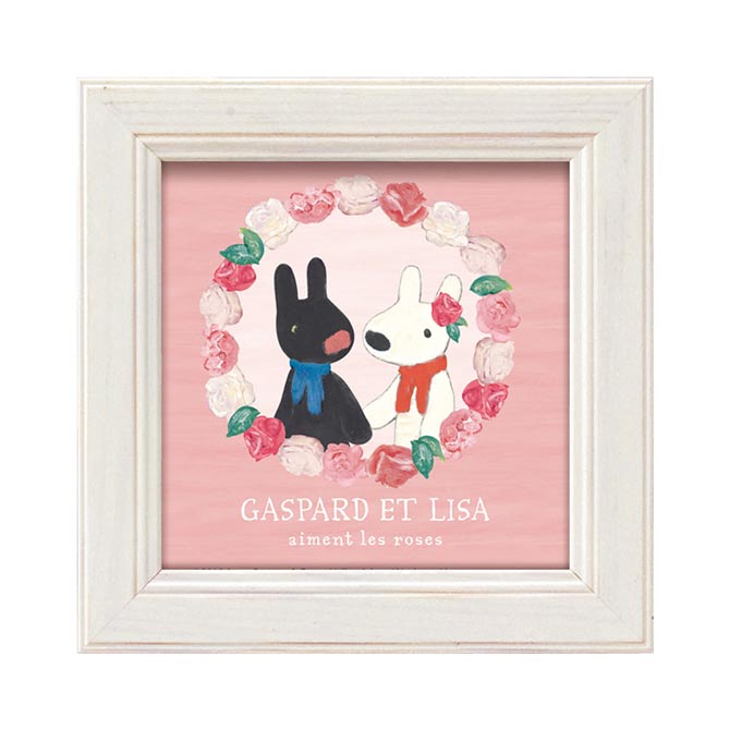 【クーポン配布中★ブラックフライデーSALE】 リサとガスパール ミニアートフレーム 「 ローズリース 」 インテリア雑貨 インテリア小物 額絵 壁掛け 壁飾り...