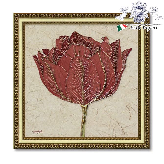 12/4(木)20時から★1,595円OFF★ ダイアン スティムソン 「 ゴールド レッド チューリップ 」 インテリア雑貨 アート額 アートフレーム 壁掛け...