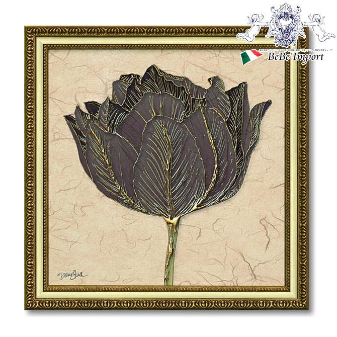 《クーポンで1,276円OFF★2/15まで》 ダイアン スティムソン 「 ゴールド ブラック チューリップ 」 インテリア雑貨 アート額 アートフレーム 壁掛け [Y]