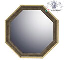 5/6まで【P5倍】+【4%OFFクーポン】 鏡 卓上ミラー 壁掛けミラー ヴィンテージ 八角 ミラー Sサイズ ( ブラウン ) インテリア雑貨 インテリア小...