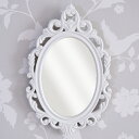 5/6まで【P5倍】+【18%OFFクーポン】 ロココ 調 ミラー 鏡 アンティーク 調 オシャレ イタリアン コンパクト 壁掛けミラー 軽量 幅24cm 高さ...