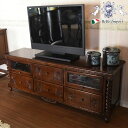 【15,120円OFF★創業祭】 イングランドアンティーク調オーク TVボード テレビボード テレビ台 ローボード 収納 オーク家具 英国調 クラシック アンテ...