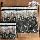【クーポンで20%OFF★8/3(日)まで】 ヨーロピアン Chic Vivienne フラットポーチ L 【アンティーク調 クラシック エレガント インテリア雑貨 旅行 コスメ レース チュール フラワーモチーフ】