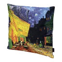 《クーポンで5%OFF★7/20まで》 クッションカバー 45×45cm おしゃれ 北欧 かわいい 可愛い 名画クッションカバー ( ゴッホ 「 夜のカフェテラ...
