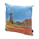 【8%OFF★創業祭】 クッションカバー 幅45cm クッション 綿 名画 クッションカバー チューリップ畑 モネ オシャレ クラシカル モダン かわいい