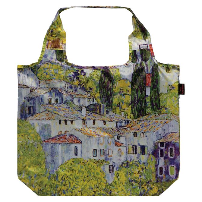 Rakuten - 【クーポンで8％OFF★5/15まで】 バッグ エコバッグ 名画 おしゃれ W45×H35×D12.5cm （ 紐の長さ…約20cm ） エレガント 名画 クーラーエコバッグ （ クリムト 「 カソーネスガルダチャーチ 」 ）