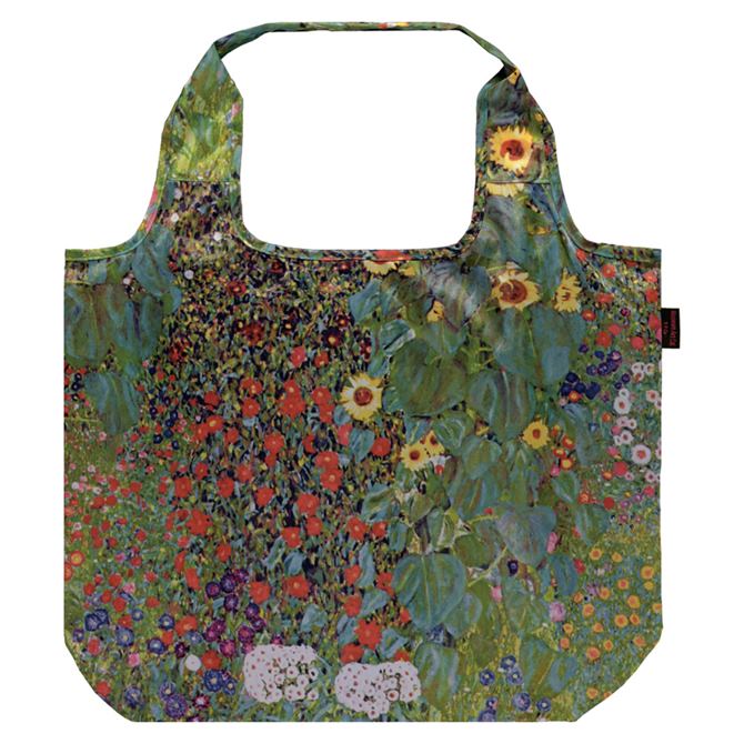 Tote Bag Type - 【クーポンで8％OFF★5/15まで】 バッグ エコバッグ 名画 おしゃれ W45×H35×D12.5cm （ 紐の長さ…約20cm ） エレガント 花 フラワー 名画クーラーエコバッグ （ クリムト 「 サンフラワー 」 ）